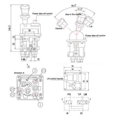 HYVA JQF34-B 14750650H Verlangsamung der Dump Truck Steuerungen manuelle Ventile