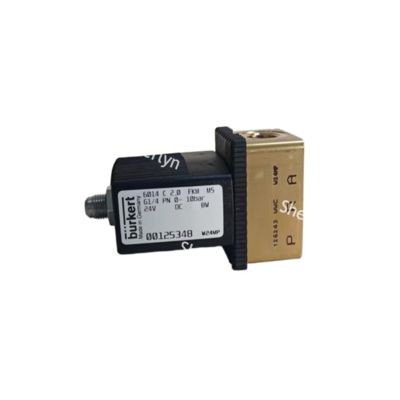 BURKERT 00126138 3/2 WAY SOLENOID VALVE, DIRECT ACTING, 10 BAR, G1/4,  BRASS