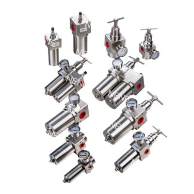 SFSRSL400 1/2" Gewindegröße Luftfilter-Öler Dreiteiliges Edelstahlfilter-Regler-Ölnebelsystem
