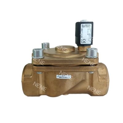 Burkert Magnetventil 00221851 6281 G3/4 2/2 Normalerweise geschlossen 20,0 Durchgangsloch NBR-gedichtet Messingventilgehäuse AC24V 8W