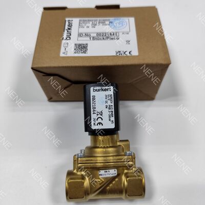 Burkert Solenoid Valve 00221862 6281 Type G1 1/2 2/2 Normally Closed 40.0 Flow Hole NBR Sealed Brass Valve Body DC24V 8W 0.2-16bar -10~+80 ℃