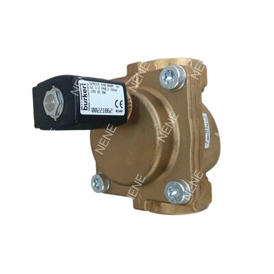 Brass Body Solenoid 6281 G1/4 2/2 Normally Closed 00322506 With Manual Control 10.0 Flow Hole NBR Seal BURKERT AC24V 8W 0.2-16bar -10~+80 ℃
