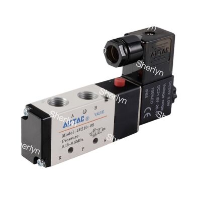 AIRTAC Zwei-Position Fünf-Wege-Solenoidventil 4V210/110/310/410-10/08/06-DC24V-AC220V