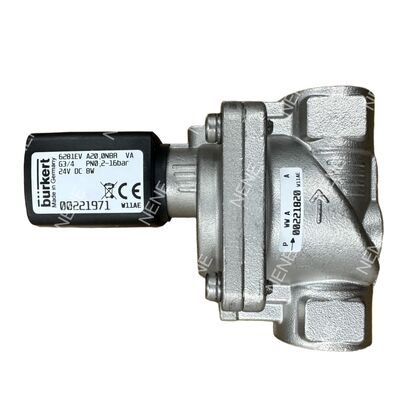 FKM Siegel Hochtemperatur-Solenoidventil BURKERT Typ 6281 00322513 G1/4 Port 2/2 Weg Normal geschlossen Messingkörper 10,0 Öffnung AC220V 8W 0,2-16bar 0 bis +120°C