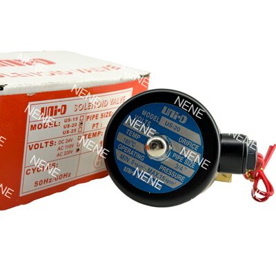 US-20 UNID 3/4" Messingkolben Pneumatisches Magnetventil -5°C ~ 185°C Wasserventil