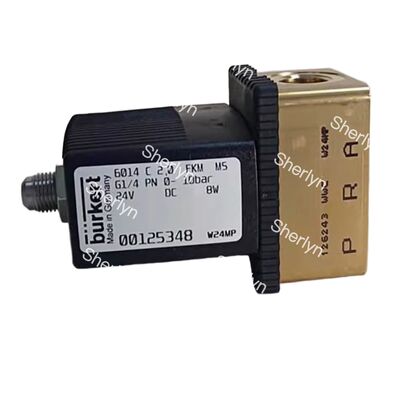 2/2-Wege-Stromregelventil, stromlos geschlossen, direkt wirkend, Burkert 6013 00126092, G1/8 Gewinde, 3,0 mm Öffnung, Messingkörper, FKM-Dichtung, 24VAC 8W, 0-10 bar