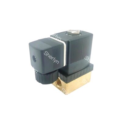 Burkert 00125301 Industriegesteuertes Magnetventil, G1/4 Zoll Anschluss, 3,0 Durchflussöffnung, Messinggehäuse mit FKM-Dichtung, 24V DC Leistung 8W, Niederdruckanwendung 0~6bar