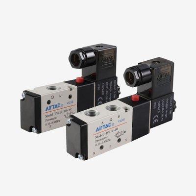Airtac 4V110-M5 5/2-Wege intern gesteuerte pneumatische Magnetventil M5 Gewindeanschluss IP65 Schutz 0,15-0,8 MPa Arbeitsdruck 1,2 MPa Prüfdruck Keine Schmierung erforderlich