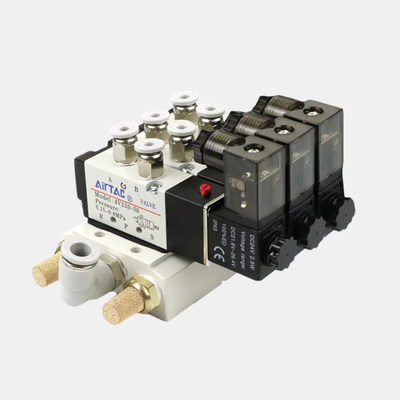 Airtac 4V310-08 Mehrstationen-Magnetventil-Verteilerkit 2 / 3 / 4 / 5 / 6 Position Integrierte Ventilgruppe Intern für Mehrkanal-Pneumatikschaltung