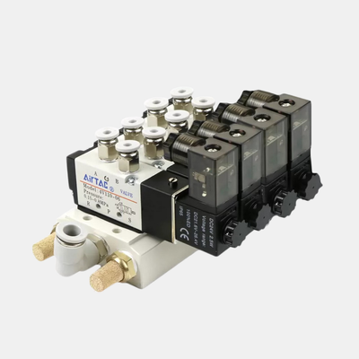 Airtac 4V310-10 Pneumatisches Magnetventil-Verteilerkit 2 3 4 5 6 Stationen Manuelle Übersteuerung für schnelles Ansprechverhalten, große Durchflussmenge, pneumatische Ventil-Einheit