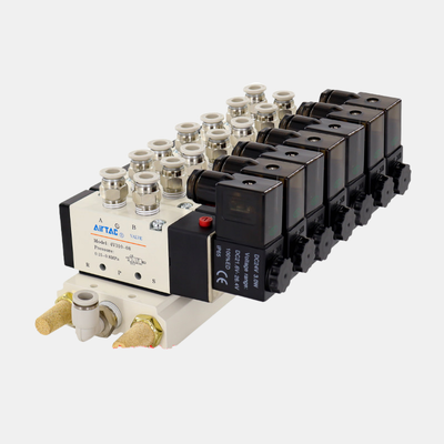 Airtac 4V310-10 Pneumatisches Magnetventil-Verteilerkit 2 3 4 5 6 Stationen Manuelle Übersteuerung für schnelles Ansprechverhalten, große Durchflussmenge, pneumatische Ventil-Einheit
