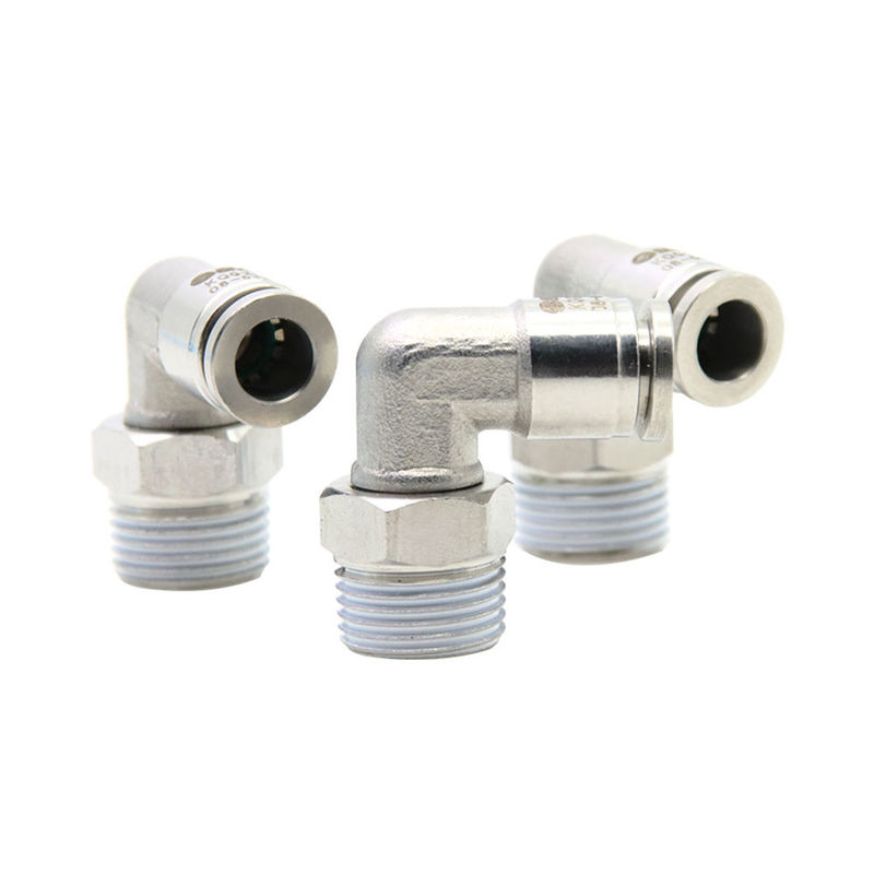 Eintritts-Pneumatik-Fittings SUS 316L 90° rechten Winkel Rohrverbindung KQG2L06-01S