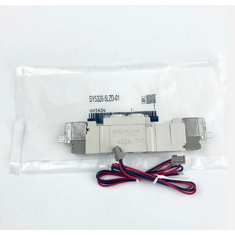 SMC SY5320-6LZD-C4 Pneumatisches Magnetventil DC12V 3 Positionen geschlossener Mittelpunkt Einberührungsanschluss Portgröße ø4