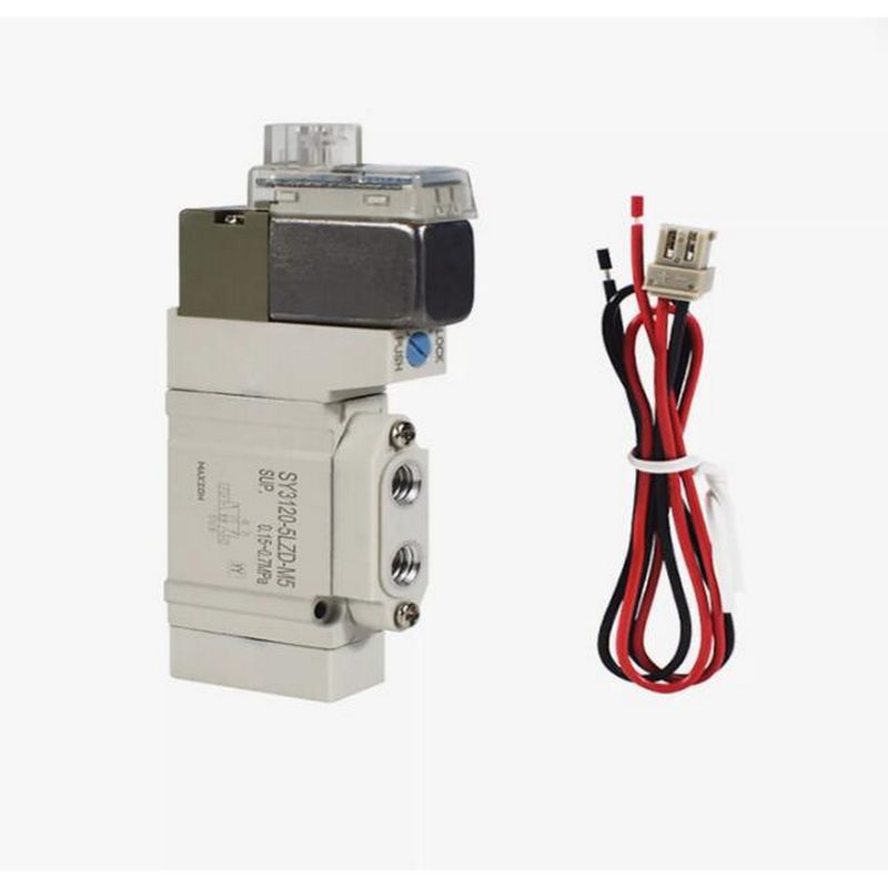 SMC-Solenoidventil SY5220-5LZD-C8 2 Positionen doppelter Einberührungsanschluss Größe ø8 DC24V