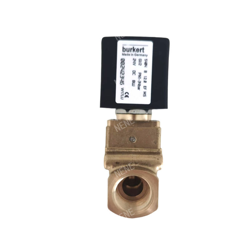 00126162 6014 D Burkert-Solenoidventil Direktwirkende Unterplatte Anschluss Normalerweise offenes 2,0-Durchflussloch AC24V 8W Messingventilkörper 0~10bar