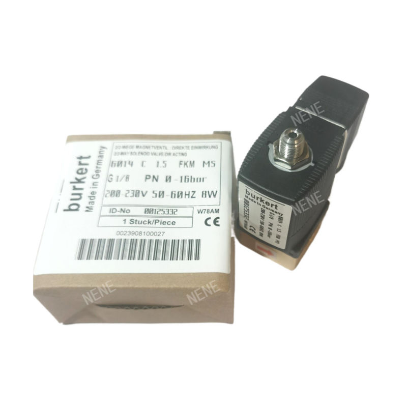 G1/4 Burkert Solenoidventil 00125302 6013 Typ Direktwirkende Zoll 2/2 Normal geschlossen 3.0 Durchflussloch FKM Versiegelte Messingventilkörper 24VAC 8W 0~10bar