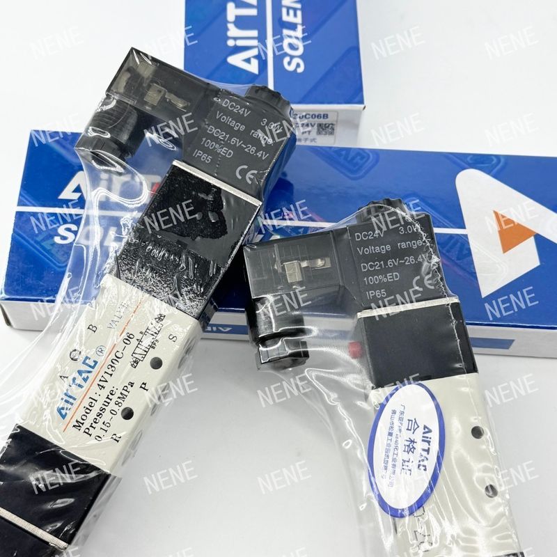 5 Weg 3 Position 4V130E-06 Luftflüssigkeit AIRTAC Solenoidventil mit Aluminiumlegierungskörper