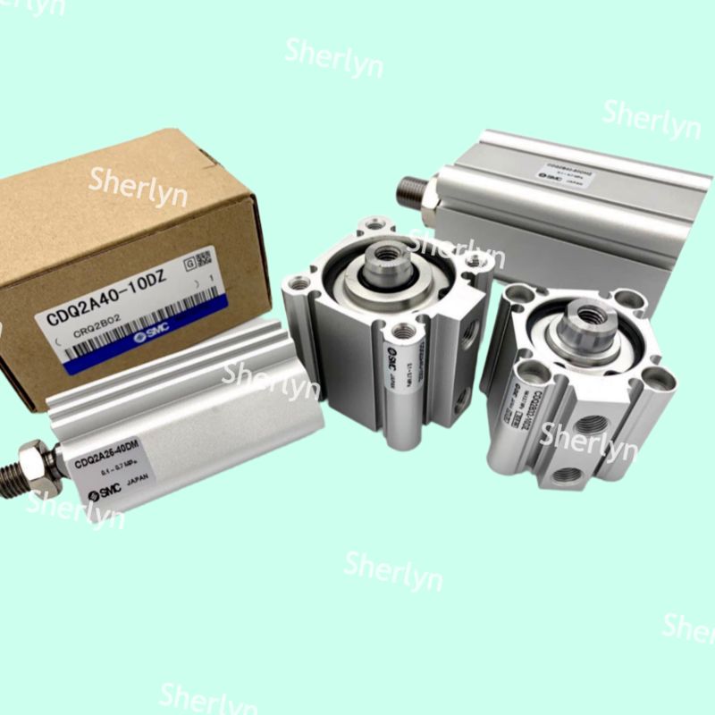 SMC CQ2A12-5D CQ2 Standardzylinder, 12 mm Zylinderbohrung, 5 mm Hub, doppeltwirkende Zylinderfunktion, beidseitig mit Gewinde versehene Befestigung
