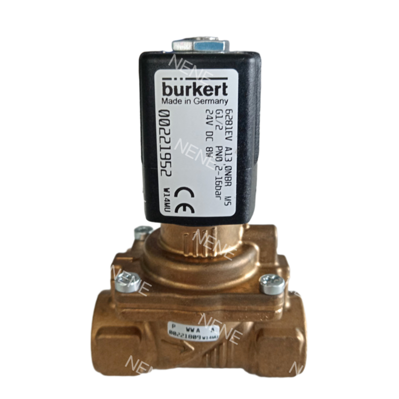 Burkert Magnetventil 00322502 6281 G3/8 2/2 Normally Closed (NC) 10,0 Durchgang NBR-Dichtung Messing-Ventilkörper DC24V 8W 0,2-16bar -10~+80 ℃