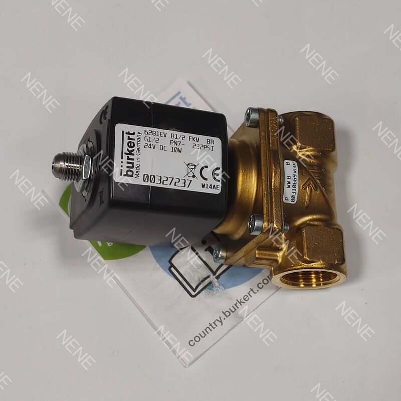 Electric Solenoid Valve Burkert 00221867 6281 G2 2/2 Normally Closed 40.0 Flow Hole NBR Sealed Brass Valve Body AC220V 8W