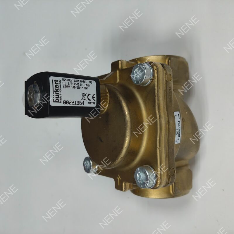 DC24V BURKERT Typ 6281 00221868 G3/8 2/2-Wege-Ventil normalerweise geschlossen Messingventilgehäuse Handnotbetätigungsfunktion 13,0 Durchflussöffnung FKM-Dichtung 8W 0,2-16bar 0 bis +120°C