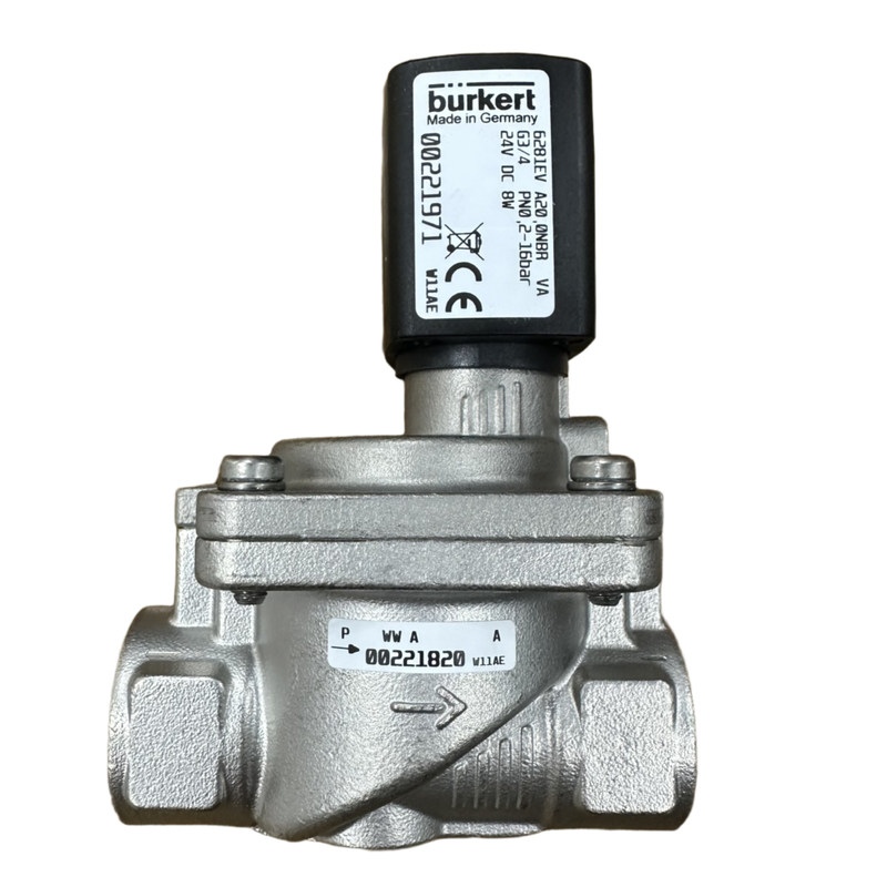 Pneumatisches 2-Wege-Magnetventil aus Edelstahl der Serie 6281, normalerweise geschlossen, Ventilfunktion, Anschlussgrößen G3/8″ bis G2″, ideal für die pneumatische Automatisierung