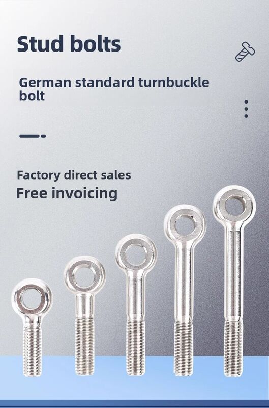 M16*60 80 90 M16*120 M16*160 Passivationsveredelung DIN444 Augenbolzen Standarddrahtweite Ideal für Rigging- und Hebanwendungen in industriellen Umgebungen