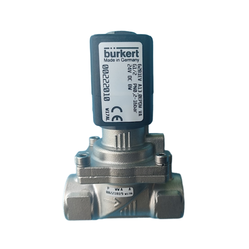 Bürkert Typ 6281 Servo-Membranventil 00323973 00323975 G1/2 Innengewinde 2/2 NC mit Handbetätigung Edelstahlventilgehäuse FKM-Dichtung 13,0 Durchflussöffnung DC24V AC220V