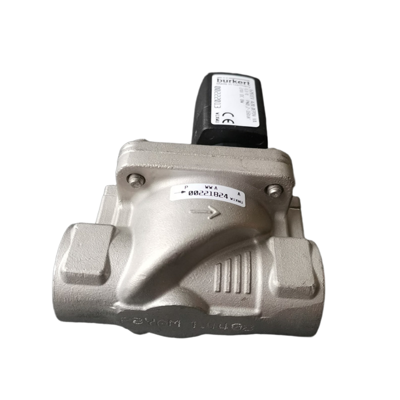 Burkert Typ 6281 2/2 NC Servo-Magnetventil 00322547 00322548 00322549 00322550 00322551 00322552 G1/4 G3/8 Gewinde Edelstahlgehäuse FKM Dichtung 10,0 Durchflussöffnung 8W Spule DC24V / AC24V / AC220V