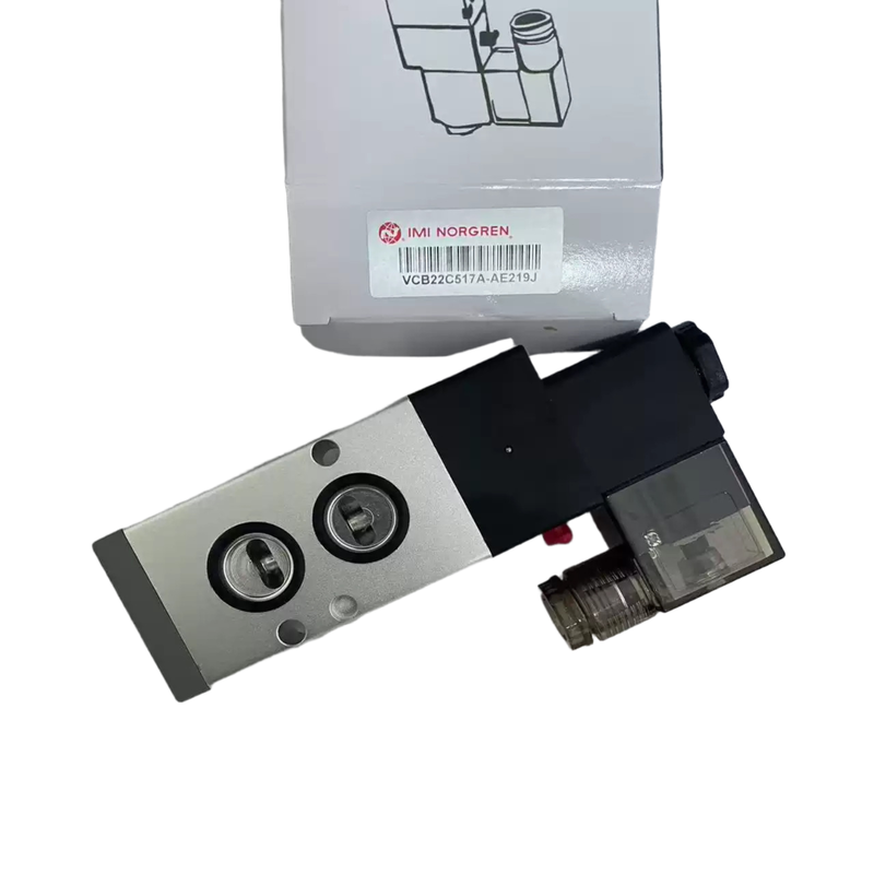 NAMUR Montiertes Elektromagnetikventil IMI NORGREN VCB22C517A-AE219J G1/4 AC220V 5/2 Einzelschaltventil zur Pneumatischen Richtregelung für Aktoren