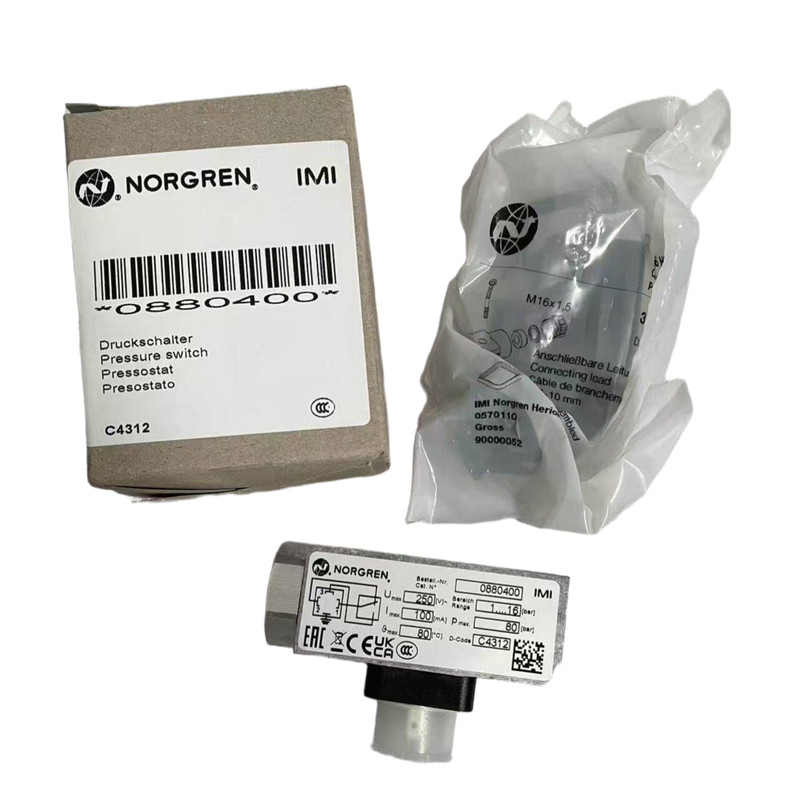 G1/4 Thread 1 to 16bar Electromechanical Pressure Switch NORGREN 0880400 Pressure Signal Switch for Air Compressor Pipeline