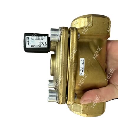 Direktwirkendes 2/2 NC Solenoidventil BURKERT 6281 00221959 G1 Port Messing Körper Hand Aktivierung 20.0 Öffnung NBR Dichtung AC220V 8W 0.2-16bar -10~+80°C