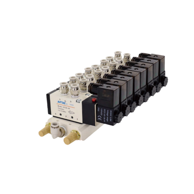 Airtac 4V310-08 Pneumatik-Magnetventil-Verteiler-Kit 7 8 9 10 Stationen Ventilinsel Manuelle Überbrückungsfunktion Mehrere Spannungsoptionen für Maschinen-Debugging