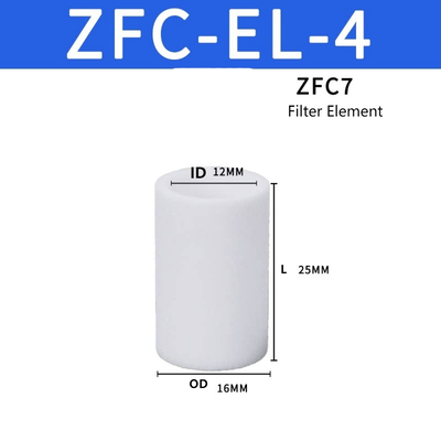 SMC ZFC-EL-4 Ersatz-Vakuumfilterpatrone RoHS-konform Sinterharzmedium für Dauerbetrieb ZFC7 Serie Pneumatik-Unterdruckfilter-Baugruppe
